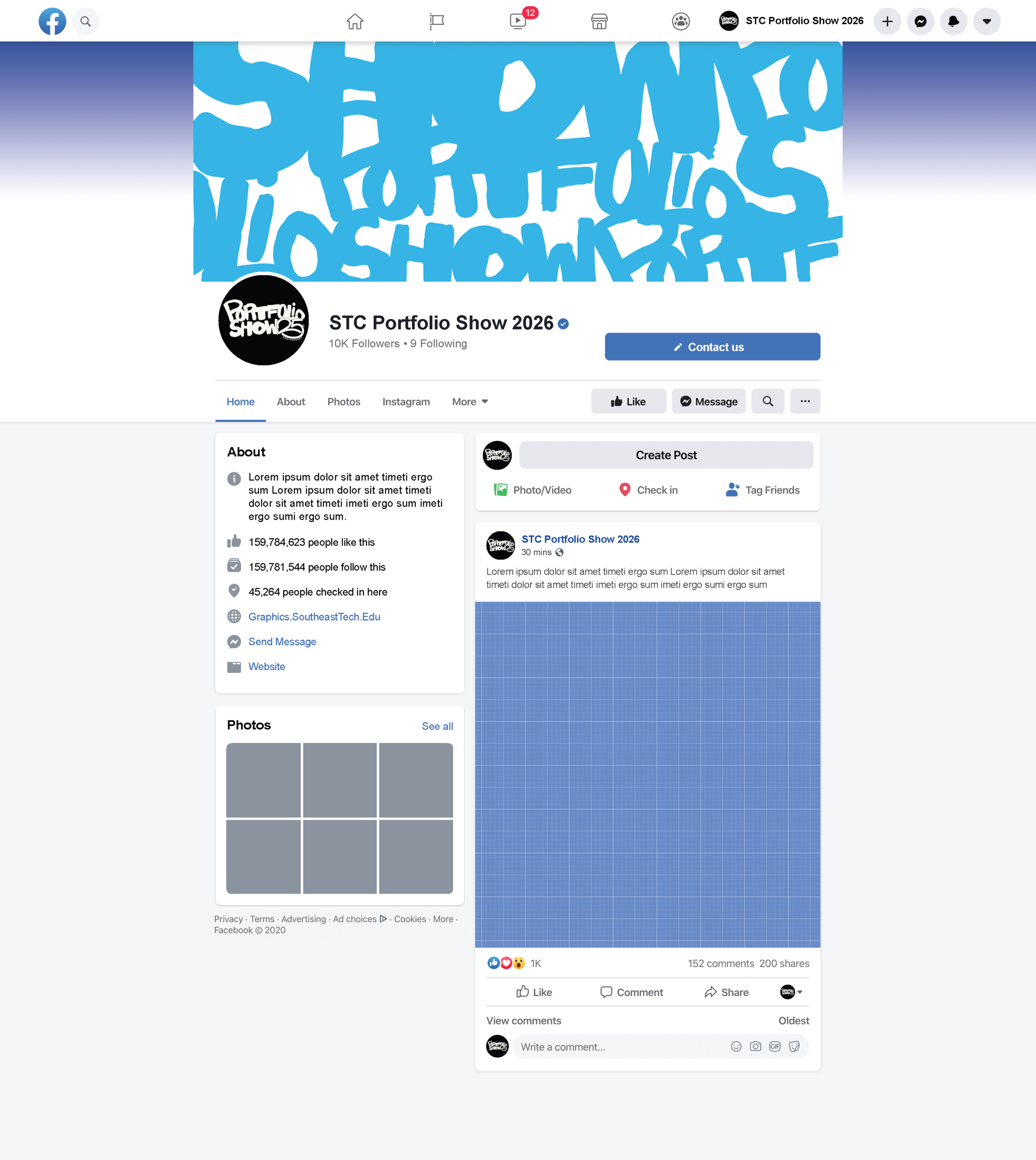 Portfolio Show Campaign: Web/Social Mockups